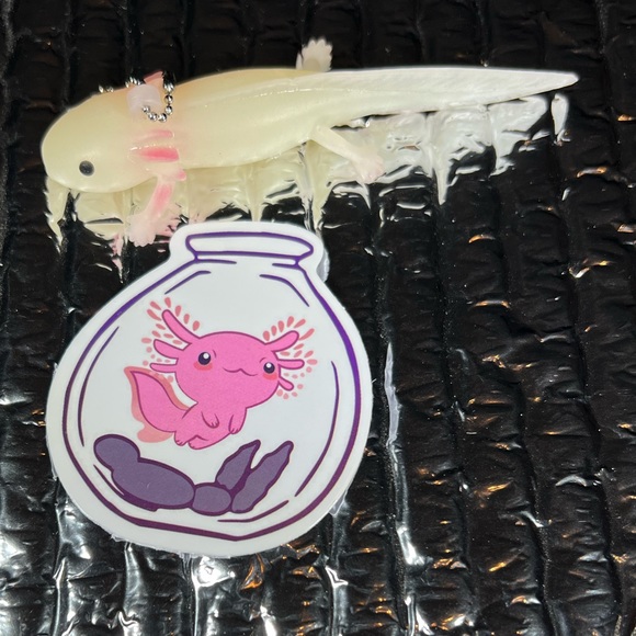 FISH BOWL Axolotl Crazy Trending WaterProof Single Decor Accent Sticker - Picture 2 of 4